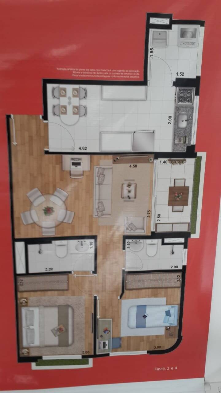  - Apartamento para locação 2 dormitórios 1 suíte 1 vaga 63 m² - Ipiranga