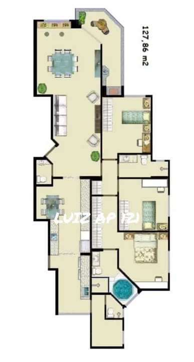  - Apartamento 2 por andar com churrasqueira carvão na sacada com 3 Dormitório
