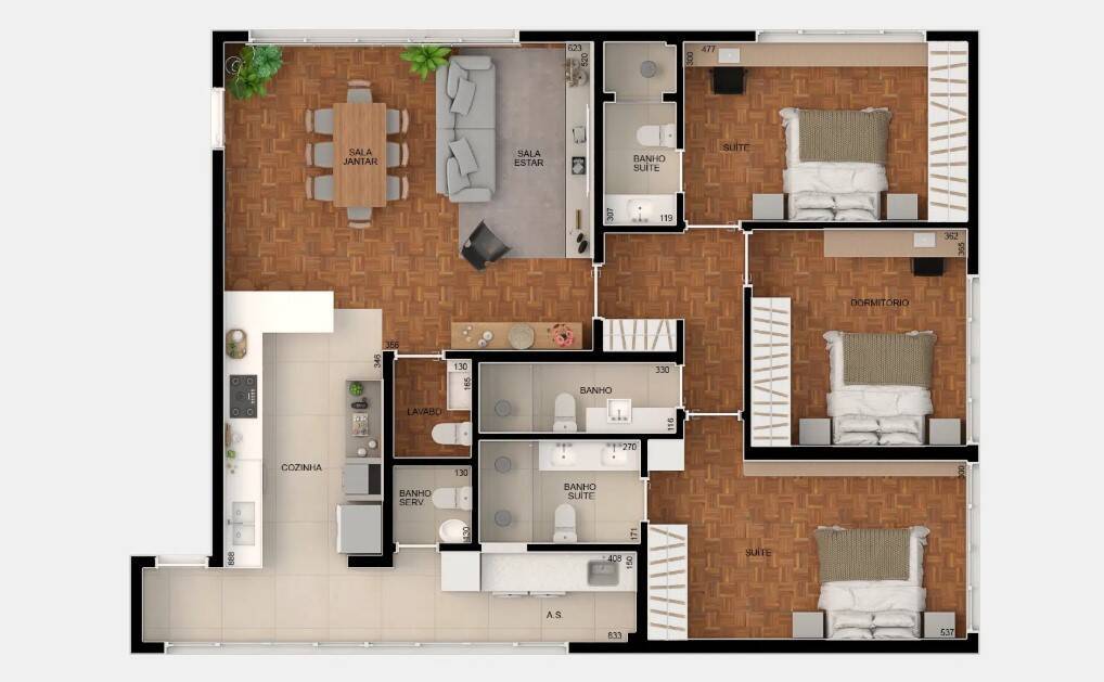 Apartamento à venda com 3 quartos, 140m² - Jardim Portal I e Ii,